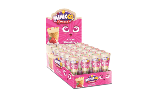 ANL MINICO CORNET CHOCOLATE STRAWBERRY CREAM 25GR X 24 X 4