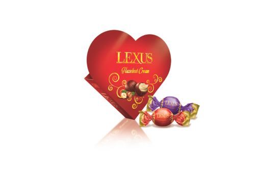 ANL LEXUS CHOCOLATE HAZAELNUT CREAM HEART 110 GR X 24 PCS